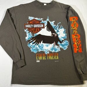 Harley-Davidson Charcoal Long Sleeve Tee with Eagle Graphic